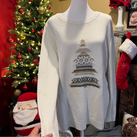 Christopher & Banks Christmas tree sweater size XL - Picture 5 of 10